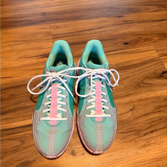 Women's Green and Pink custom Nike Sabrina’s - Picture 3 of 6